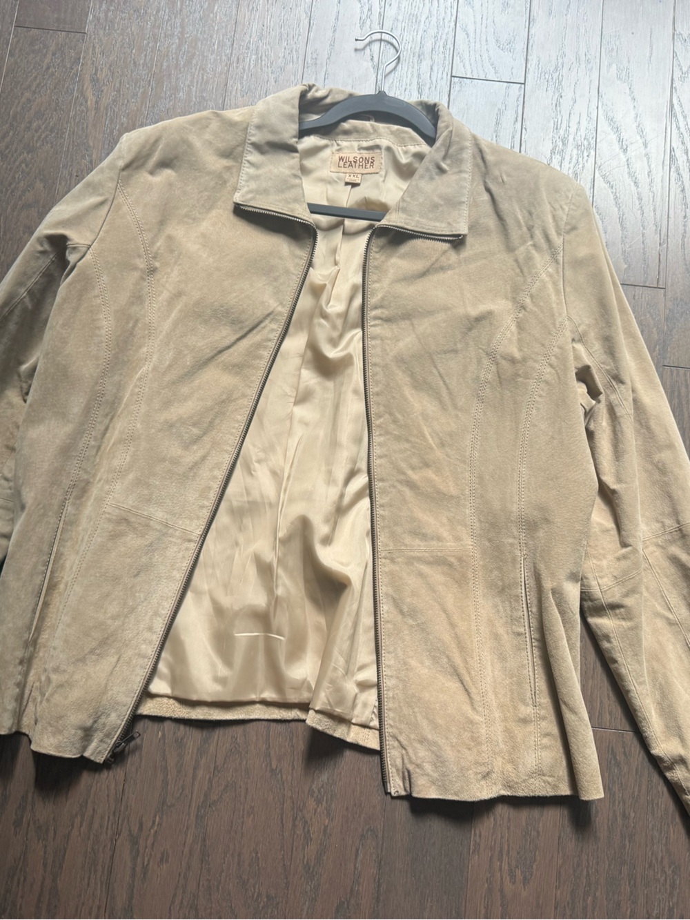 Wilsons Leather Maxima Women's Tan Suede Leather Jacket Size 2XL